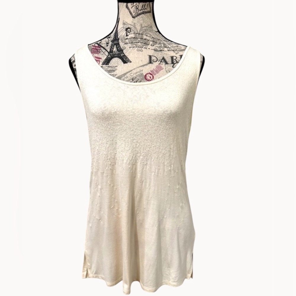 Maurices Sequenced Cream Tank Top size Medium